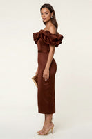 Load image into Gallery viewer, Black Maxi Bodycon Formal Dress with Ruffles