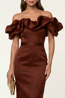 Load image into Gallery viewer, Black Maxi Bodycon Formal Dress with Ruffles