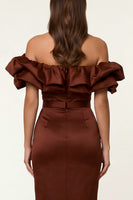Load image into Gallery viewer, Black Maxi Bodycon Formal Dress with Ruffles