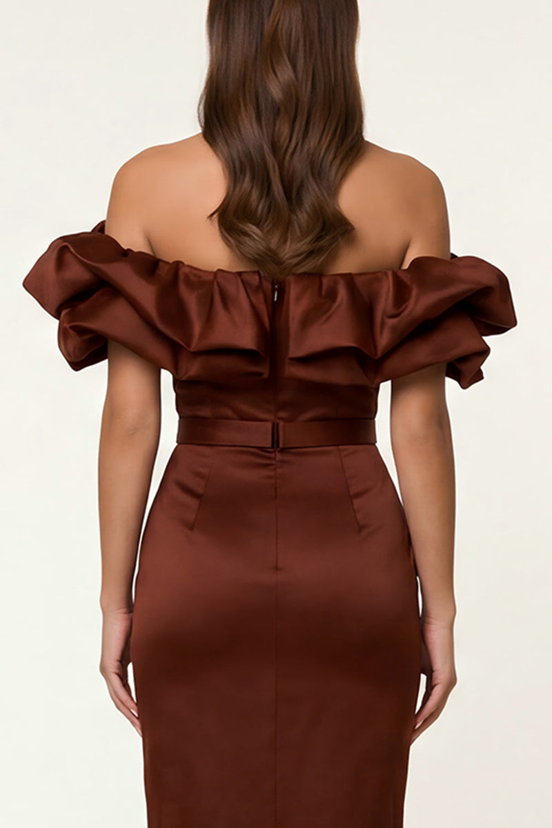 Load image into Gallery viewer, Black Maxi Bodycon Formal Dress with Ruffles