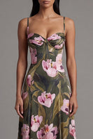 Load image into Gallery viewer, Olive A Line Floral Spaghetti Straps Maxi Beach Wedding Guest Dress