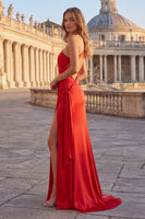 Load image into Gallery viewer, Long Pink Mermaid Ruched One Shoulder Prom Dress with Slit