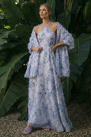 Load image into Gallery viewer, Light Purple Floral Long A Line Halter Formal Dress