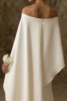 Load image into Gallery viewer, Mermaid White Boho Maxi Wedding Dress with Slit