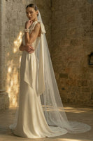 Load image into Gallery viewer, Mermaid Maxi White One Shoulder Beach Wedding Dress with Bow