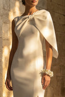 Load image into Gallery viewer, White Maxi Mermaid Beach Wedding Dress with Slit