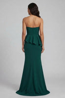 Load image into Gallery viewer, Mermaid Long Beaded Dark Green Evening Dress with Ruffles