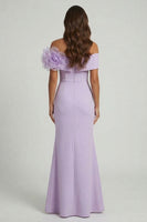 Load image into Gallery viewer, Lilac Long Mermaid Mother of the Bride Dress with 3D Flowers