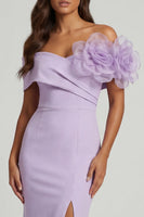 Load image into Gallery viewer, Lilac Long Mermaid Mother of the Bride Dress with 3D Flowers