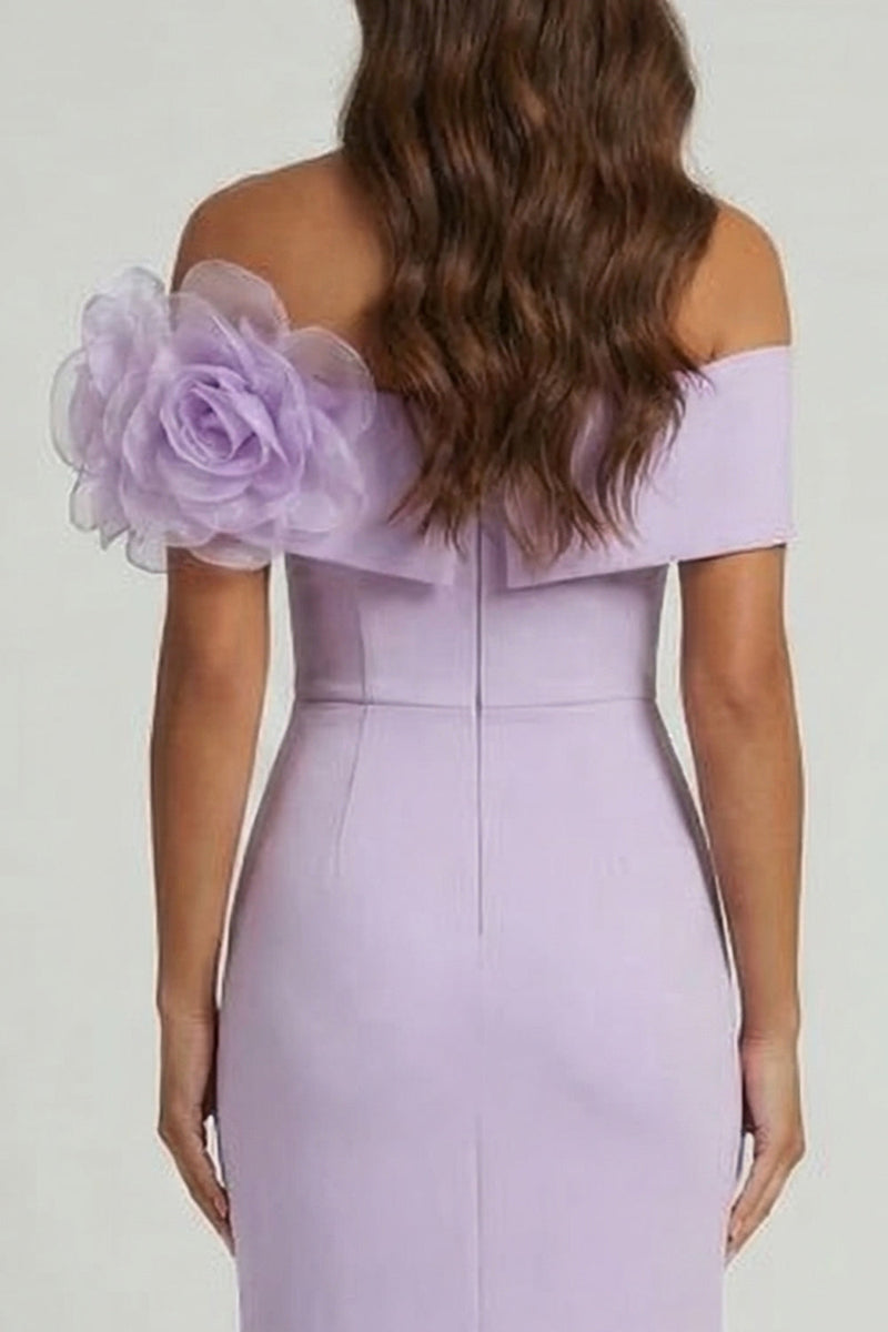 Load image into Gallery viewer, Lilac Long Mermaid Mother of the Bride Dress with 3D Flowers