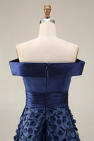 Load image into Gallery viewer, Navy Long A Line Floral Beaded Mother of the Bride Dress