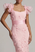 Load image into Gallery viewer, Blush Mermaid Floral Long Mother of the Bride Dress with Ruffles