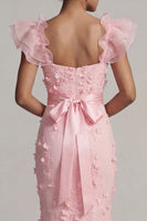 Load image into Gallery viewer, Blush Mermaid Floral Long Mother of the Bride Dress with Ruffles