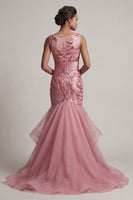 Load image into Gallery viewer, Sparkly Pink Long Sequin Mermaid Mother of the Bride Dress with Ruffles