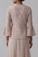 Load image into Gallery viewer, Champagne A Line V-Neck Long Mother of the Bride Dress with Jacket