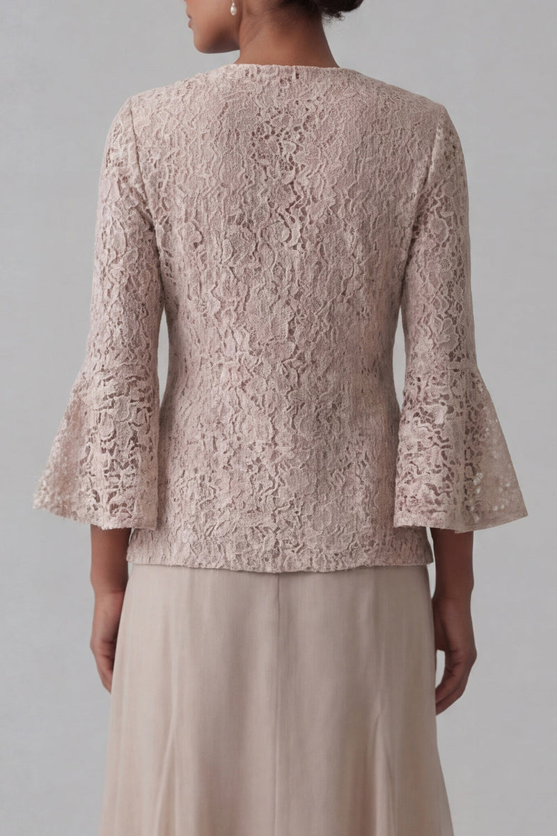 Load image into Gallery viewer, Champagne A Line V-Neck Long Mother of the Bride Dress with Jacket