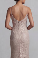 Load image into Gallery viewer, Champagne Long Scoop Neck Mermaid Mother of the Bride Dress with Jacket