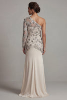 Load image into Gallery viewer, Sparkly Apricot Floral Long Mermaid Sequin Mother of the Bride Dress