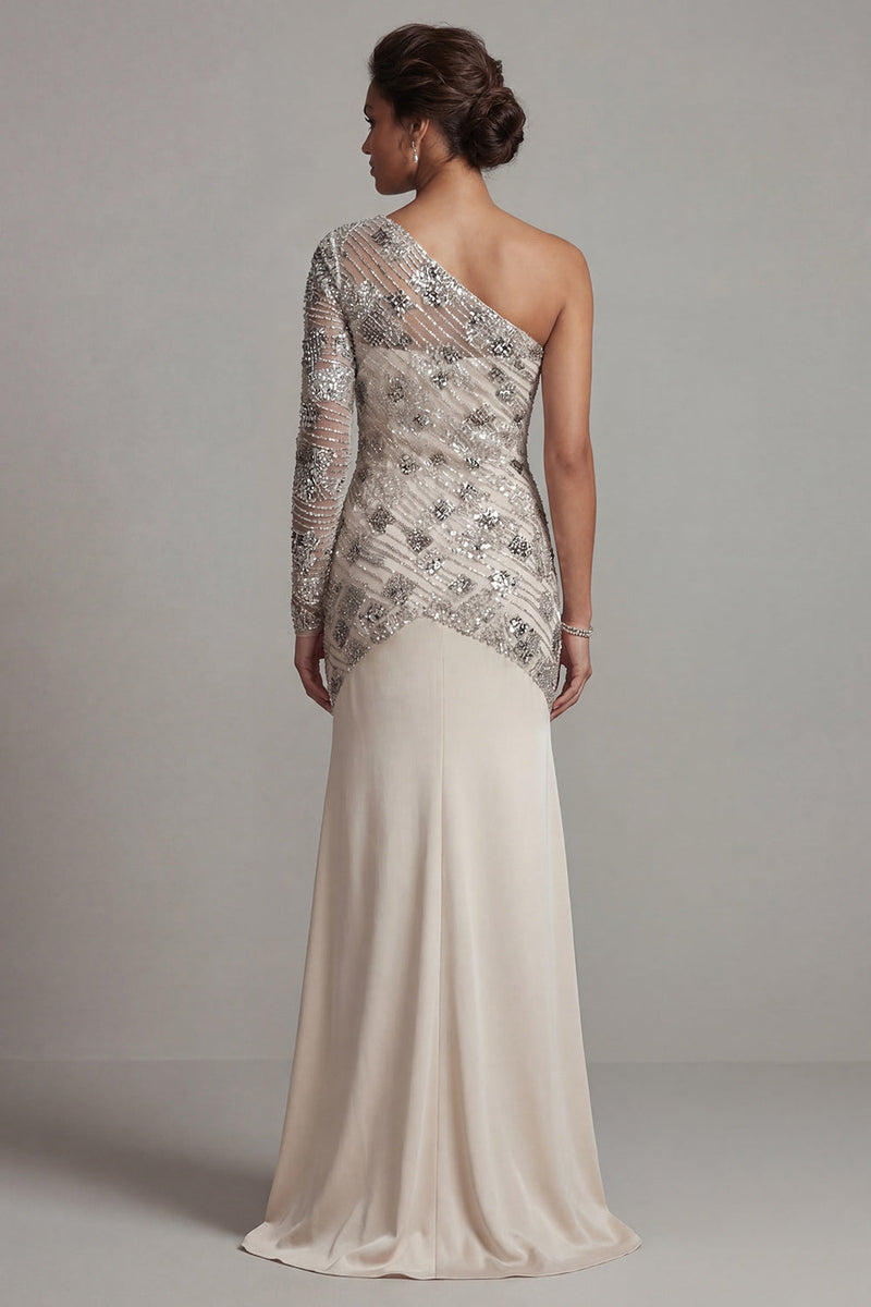 Load image into Gallery viewer, Sparkly Apricot Floral Long Mermaid Sequin Mother of the Bride Dress