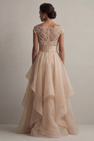 Load image into Gallery viewer, Blush Beaded A Line Long Mother of the Bride Dress with Ruffles