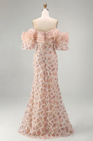 Load image into Gallery viewer, Sparkly Champagne Mermaid Long Sequin Beaded Mother of the Bride Dress with Ruffles