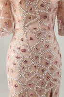 Load image into Gallery viewer, Sparkly Champagne Mermaid Long Sequin Beaded Mother of the Bride Dress with Ruffles