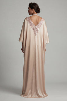 Sparkly Champagne Sequin Long Halter Sheath Mother of the Bride Dress with Slit