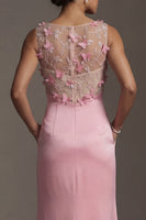 Load image into Gallery viewer, Pink Mermaid Floral Long Mother of the Bride Dress with Pocket