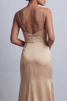 Load image into Gallery viewer, Sparkly Champagne Mermaid Long Beaded Mother of the Bride Dress with Cape