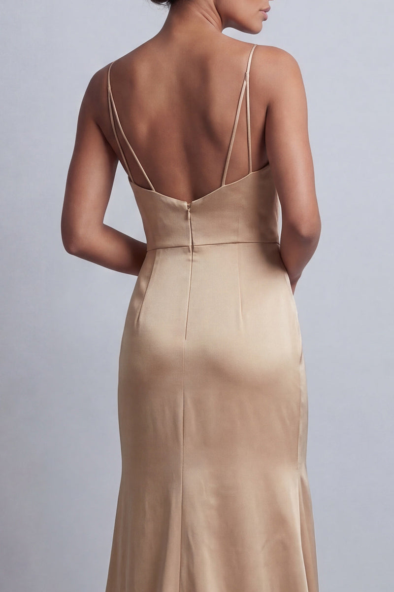 Load image into Gallery viewer, Sparkly Champagne Mermaid Long Beaded Mother of the Bride Dress with Cape