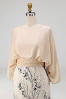 Load image into Gallery viewer, Champagne Floral Mermaid Sparkly Beaded Long Mother of the Bride Dress with Pockets