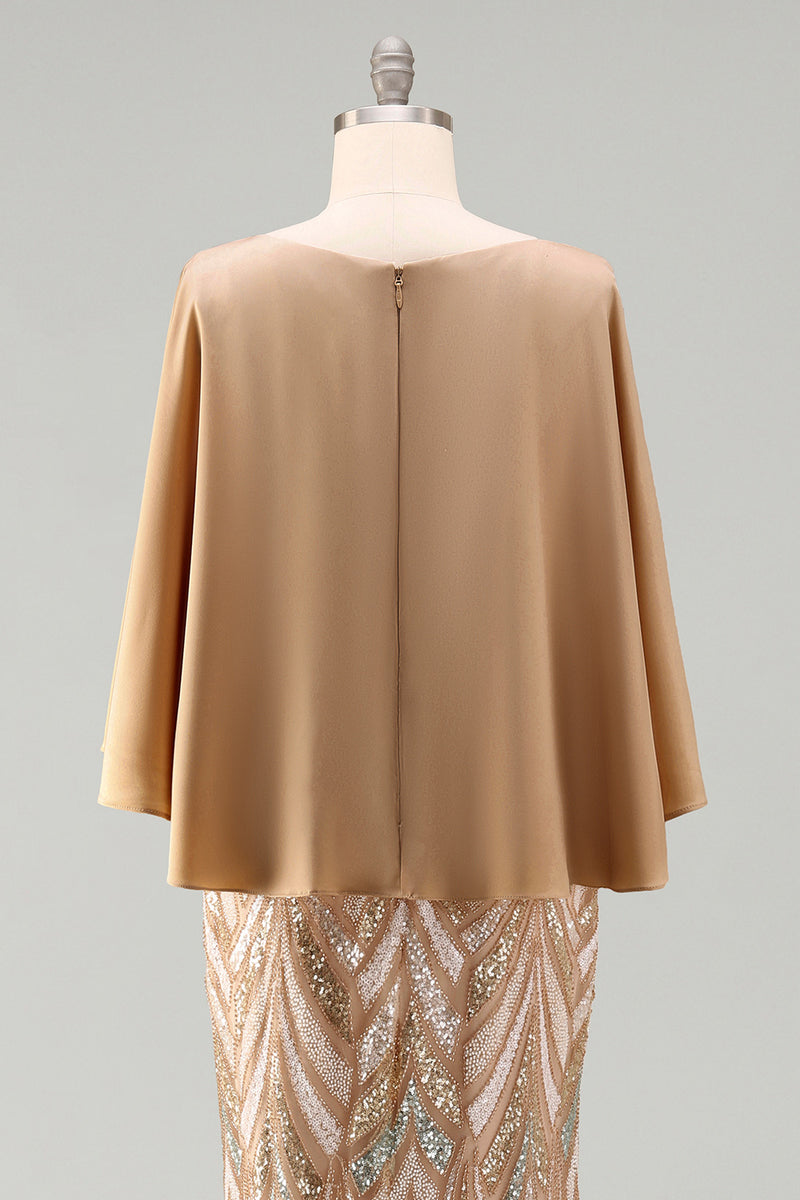 Load image into Gallery viewer, Mermaid Sparkly Sequin Champagne Long Mother of the Bride Dress