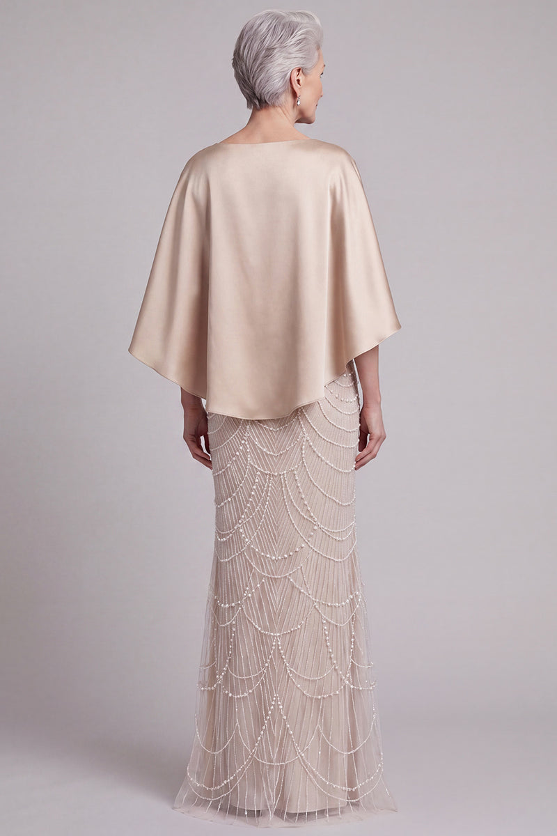 Load image into Gallery viewer, Champagne Mermaid Sparkly Beaded Long Mother of the Bride Dress with Pockets