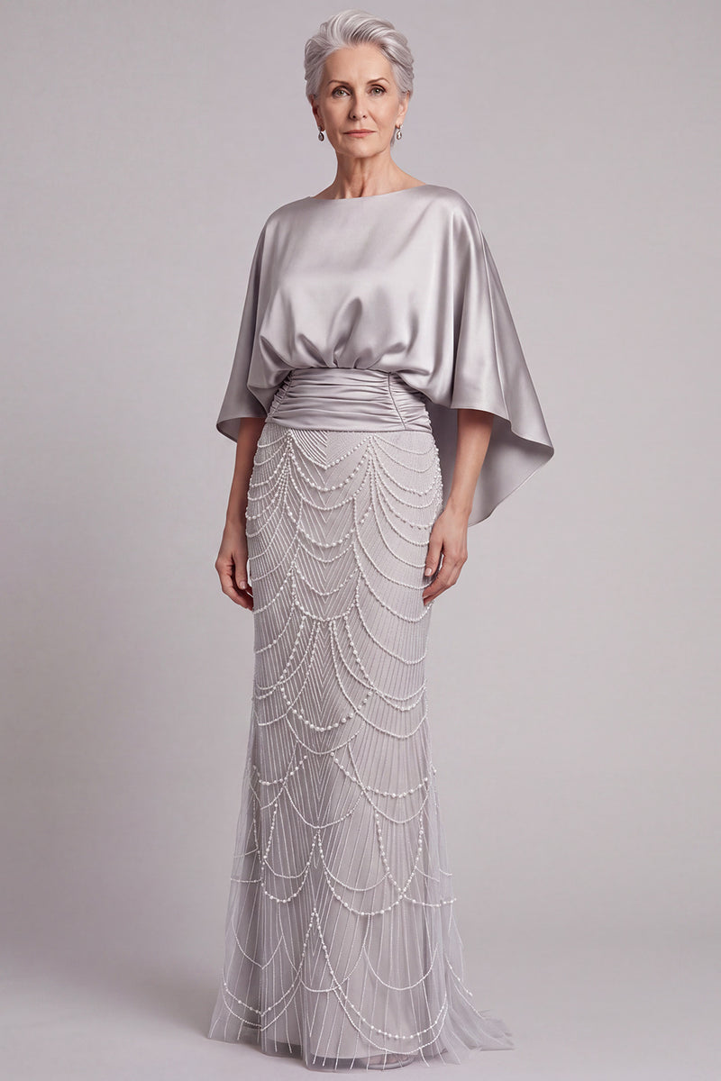 Load image into Gallery viewer, Champagne Mermaid Sparkly Beaded Long Mother of the Bride Dress with Pockets