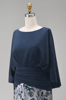 Load image into Gallery viewer, Mermaid Long Floral Navy Sparkly Sequin Mother of the Bride Dress