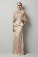 Load image into Gallery viewer, Sparkly Champagne Mermaid Sequin Long Mother of the Bride Dress with Pockets