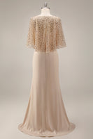 Load image into Gallery viewer, Sparkly Champagne Mermaid Sequin Long Mother of the Bride Dress with Pockets