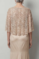 Load image into Gallery viewer, Sparkly Champagne Mermaid Sequin Long Mother of the Bride Dress with Pockets