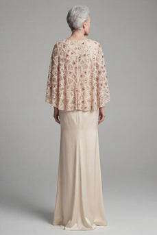 Mermaid Sparkly Beaded Ivory Long Mother of the Bride Dress