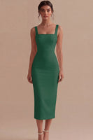 Load image into Gallery viewer, Square Neck Maxi Bodycon White Engagement Dress