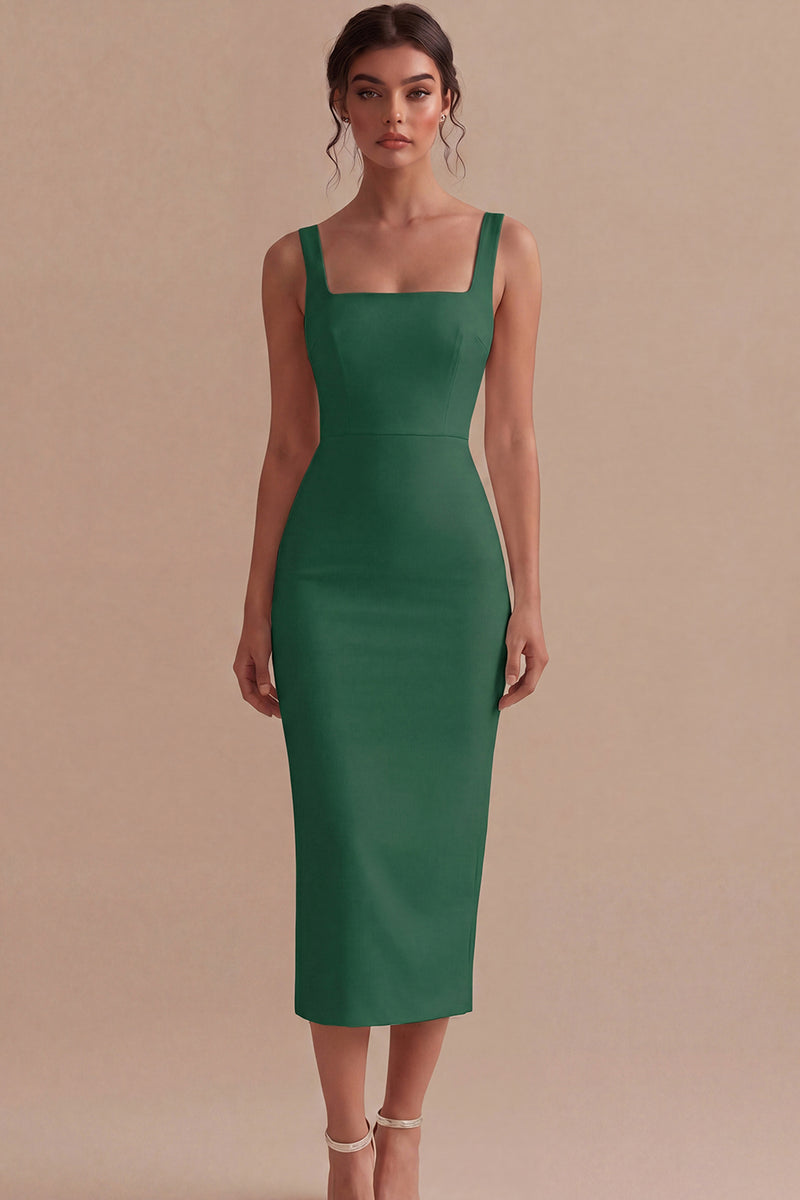 Load image into Gallery viewer, Square Neck Maxi Bodycon White Engagement Dress