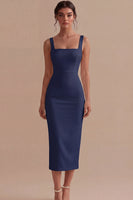 Load image into Gallery viewer, Square Neck Maxi Bodycon White Engagement Dress