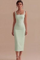 Load image into Gallery viewer, Square Neck Maxi Bodycon White Engagement Dress