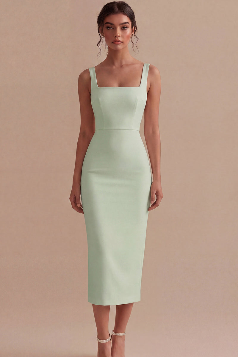 Load image into Gallery viewer, Square Neck Maxi Bodycon White Engagement Dress