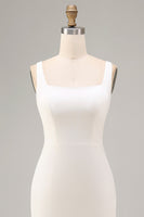 Load image into Gallery viewer, Square Neck Maxi Bodycon White Engagement Dress