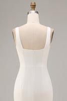 Load image into Gallery viewer, Square Neck Maxi Bodycon White Engagement Dress