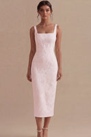 Load image into Gallery viewer, Floral Square Neck Bodycon White Maxi Beach Wedding Dress