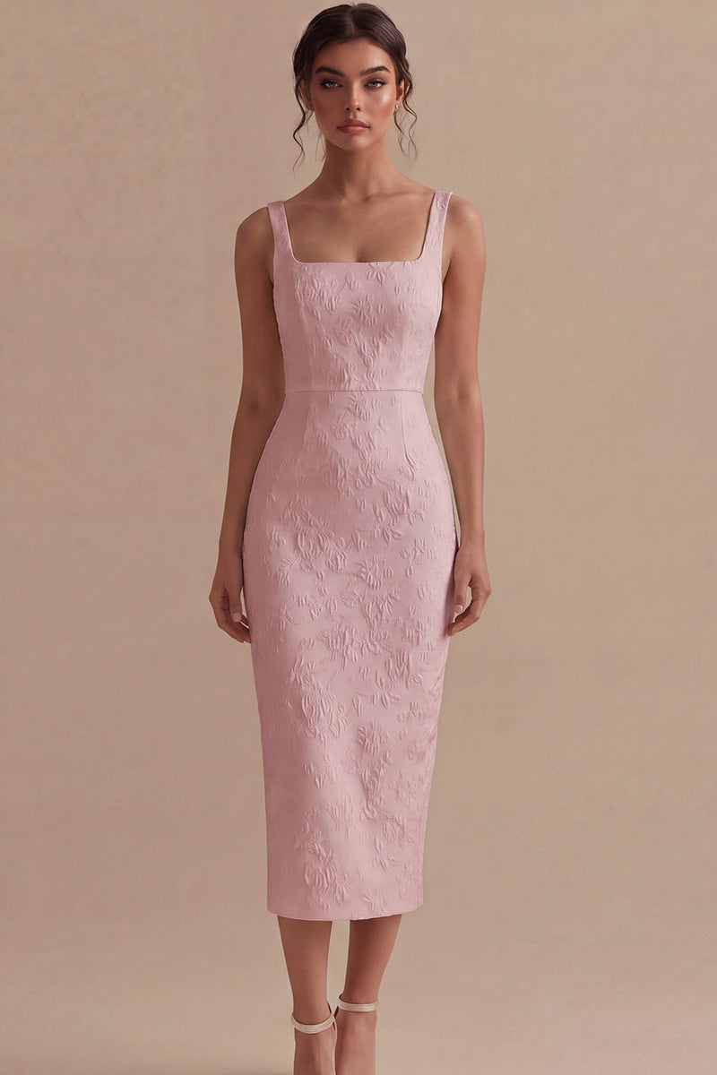 Load image into Gallery viewer, Floral Square Neck Bodycon White Maxi Beach Wedding Dress