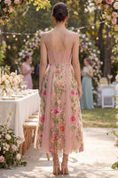 Load image into Gallery viewer, Corset Blush A Line V-Neck Maxi Floral Wedding Guest Dress