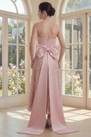 Load image into Gallery viewer, V-Neck Sequin Blush Sparkly Maxi A Line Corset Formal Dress with Bow